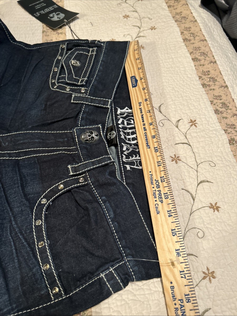 RAWKN Key Closet Y2K Skull Swarovski Denim Pants Jeans Mens 32 Made USA NWT (A40 View 6