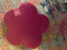Beautiful Bright Pink Velvety Flower Shaped Cushion From Heya Home