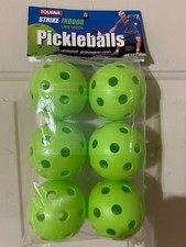 6 Pack of Tournament Strike Indoor Pickleballs Brand New Lime Green