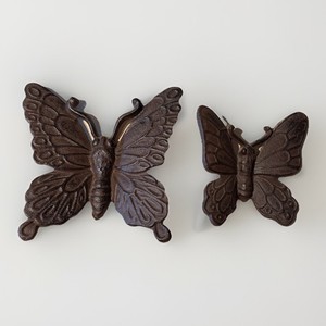 Pair of Cast Iron Butterflies Wall Decor