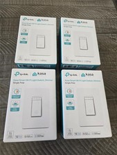  Lot of 4 Kasa Smart Wi-fi Light Switch Dimmer Single Pole White HS220 NEW
