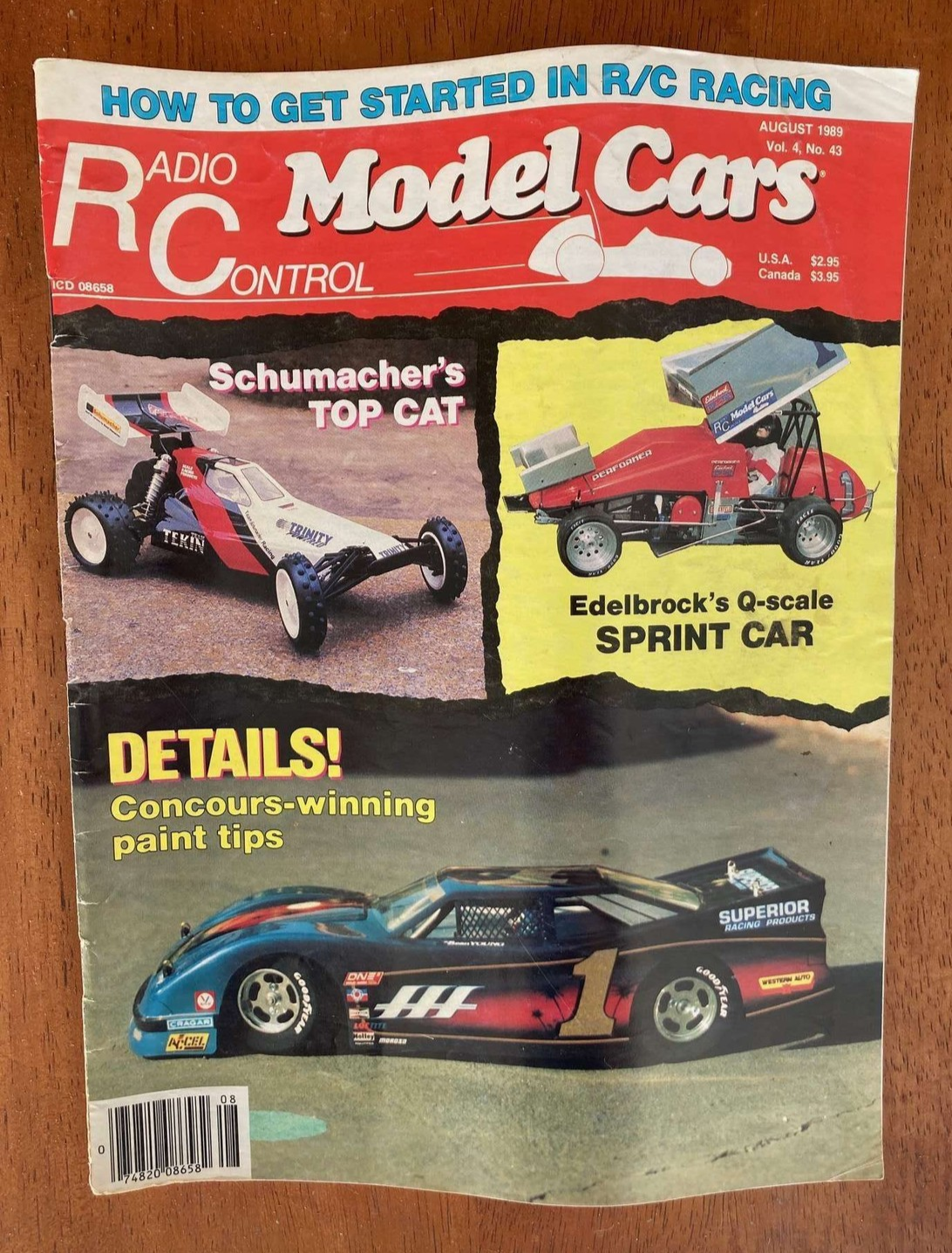 Vintage Radio Control Model Cars RC Magazine August 1989 Schumacher Top Cat