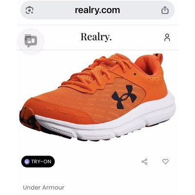 Under Armour Charged Assert Men's Orange White Black Mesh Running Sneakers