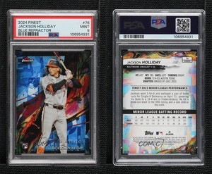 2024 Finest Common Blue Refractor /200 Jackson Holliday #76 PSA 9 MINT Rookie RC