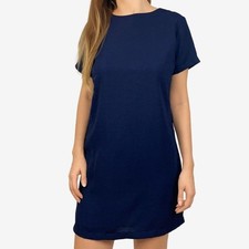 Lulus Shift And Shout Mini Dress Size S Navy Casual Minimalist Normcore Office
