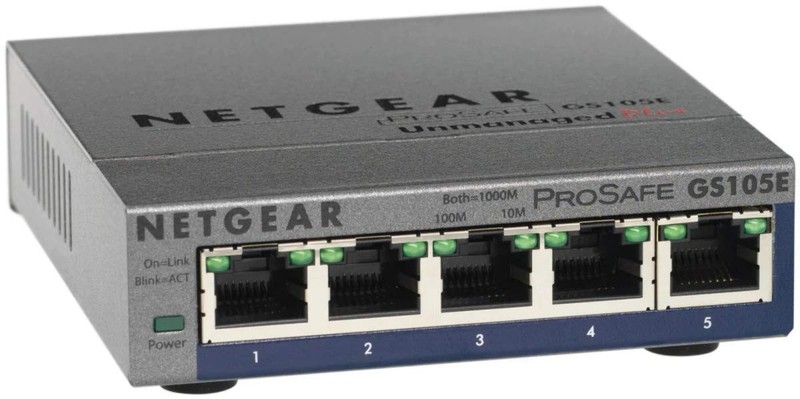 5 Port Gigabit Ethernet Switch (GS105E) Managed Network Switch Ethernet Splitter
