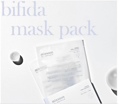MIXSOON Bifida  Pack Sheet Masks 5 Pcs, Hydrating K Beauty Moisturizing Skincare