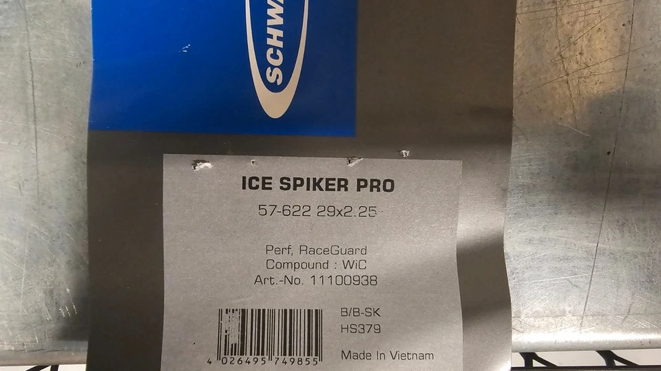 2 бескамерные складные шины Schwalbe Ice Spiker Pro 29x2,25 Perform RaceGuard WIC - Изображение 4 из 4