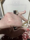 Silver Tone Rhinestone Buckle Statement Ring Chunky Cocktail Flexible Stretch — photo 2