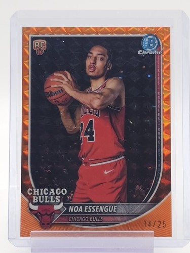 NOA ESSENGUE 2025-26 BOWMAN CHROME ORANGE GEOMETRIC REFRACTOR ROOKIE /25 Q1378