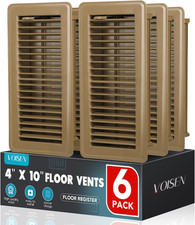 Floor Register 4X10, 6 Pack Brown Floor Vent Covers, Heavy Duty Steel Walkable 