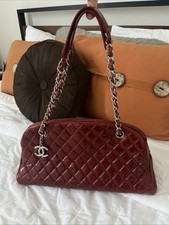 Authentic Classic Chanel Mademoiselle Kiss Lock Crinkled Patent Leather