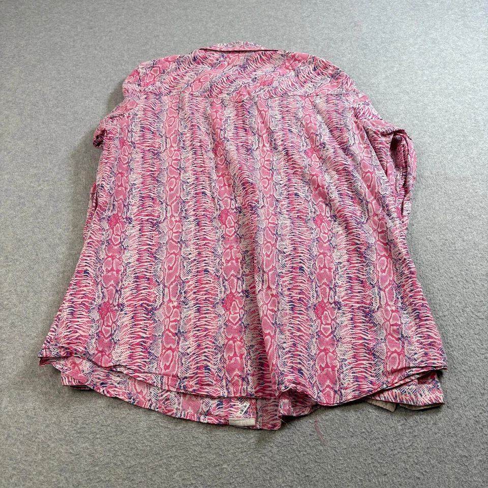 Camisa Cruel Mujer XL Rosa Estampado Serpiente Perla Occidental A Presión Manga Larga Suroeste Foto 2 de 4