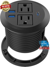 Recessed Power Grommet AC Outlets 20W Fast Charging USB-C Flush Mount