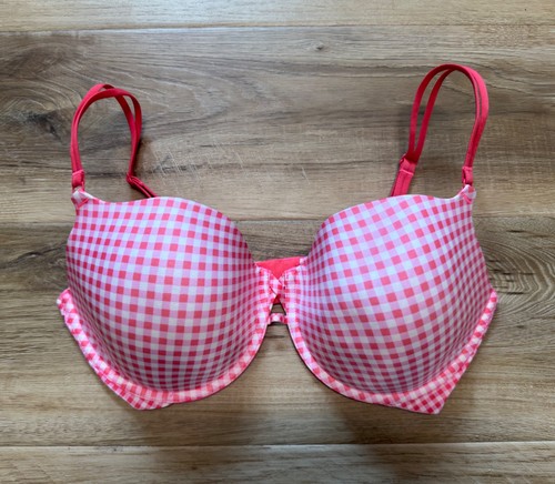 Victoria's Secret 36DD Pink & White Gingham Light Lined Demi Bra | eBay