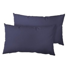 Ergonomic 12x20 Inch Outdoor Lumbar Pillow Covers 20" x 12" Pack of 2 Navy