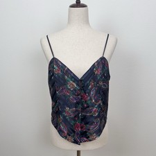 VTG Victorias Secret Top Womens M Roses Gold Label Floral Cami Coquette Feminine