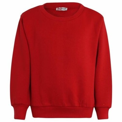 Kids Unisex Red Plain Jumper Scout School Uniform Jumper Cardi Sweatshirt 5-13