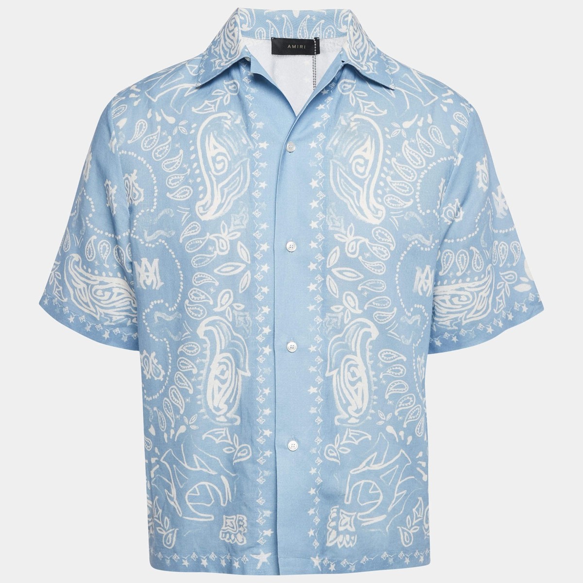 Amiri Blue Bandana Watercolor Cotton Camp Shirt M | eBay