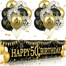 50th Birthday Decorations for Men Women Happy Banner Balloons for 50 Years