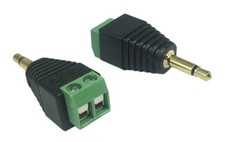 CERRXIAN 3.5mm TS Mono Male to 2 Pin Screw Terminal Female AUX black