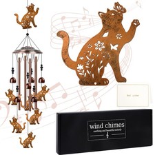 Cat Wind Chimes for Outside - Cat Lover Gifts for Men,Pet Lover Mom Granma Mo...