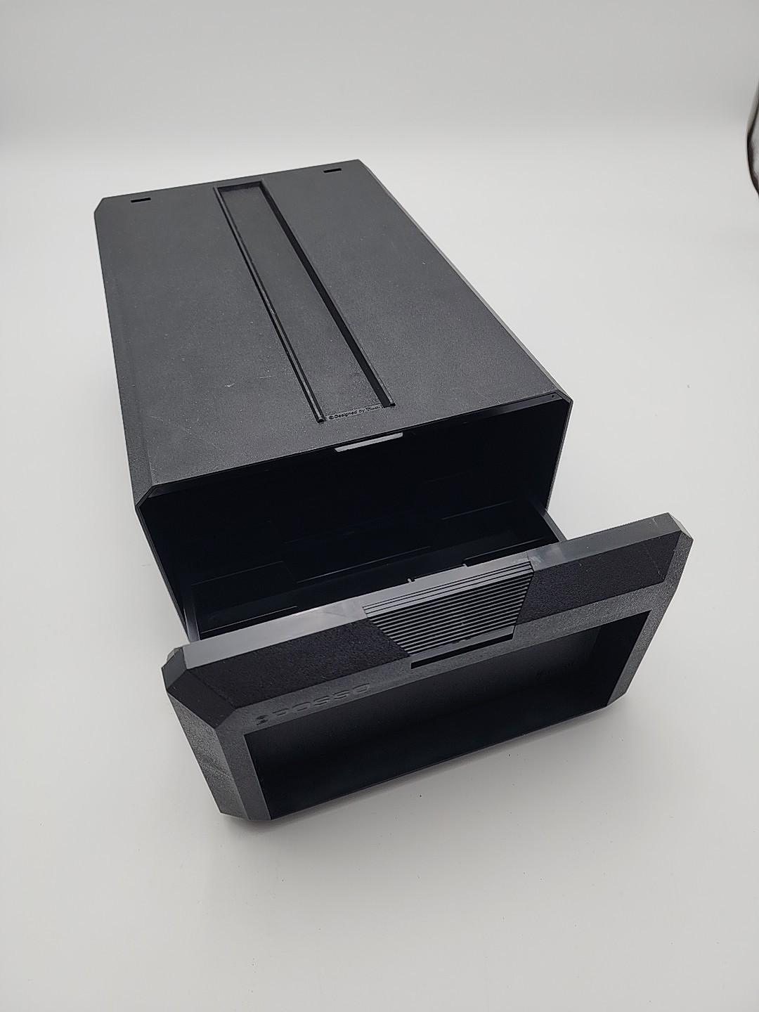 Posso Media Box Slide Out Drawer Storage 9 VHS Capacity Blac