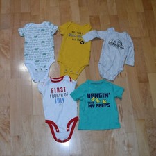 5pc Bundle CARTER'S Baby Boys' Sz 3m Bodysuits  T-SHIRT