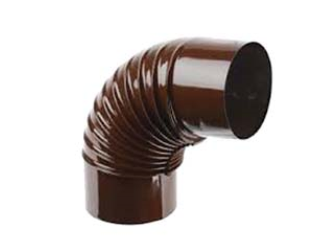 Gomito 90° porcellanato per stufe a legna marrone "ala smalto classic" - ø mm.80