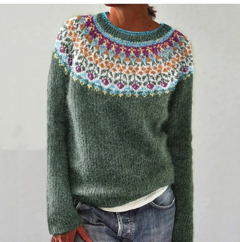 2025 Nuevo Suéter Mujer Cuello Redondo A Juego Color Suelto Tejido - Imagen 37 de 50