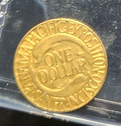 1915-S Gold Panama-Pacific Exposition Commemorative $1 U.S. Dollar. Low Mintage - Picture 6 of 7