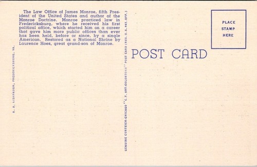 Lot of Five Fredericksburg, Virginia Vintage Linen Postcards Unused Unposted 1 - Picture 10 of 10
