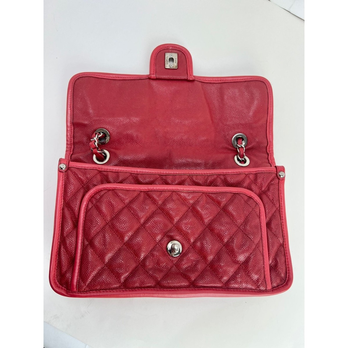 【ヴィンテージ】Rank:S☆Chanel Red Riviera Series15 Flap Chanel Caviar Quilted Medium French Riviera Red Flap