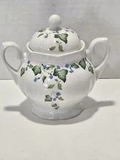 Johnson Bros Green Ivy and Blue Flowers Sugar Bowl