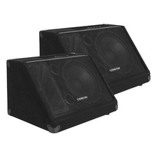Sound Town 10" 600W Powered PA Stage Monitor Floor Speakers METIS-10MPW-PAIR 