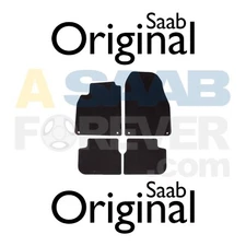 SAAB FLOOR MAT SET 9-3 04-11 CONVERTIBLE BLACK NEW GENUINE OEM 12824107 12779310