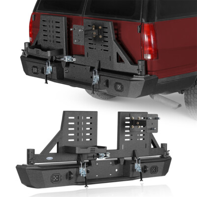 Steel Rear Back Bumper w/ Tire Carrier for 92-99 Chevy Suburban Tahoe /GMC Yukon