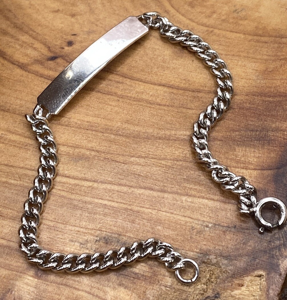 ANSON STERLING SILVER TAG CHAIN LINK BRACELET | eBay