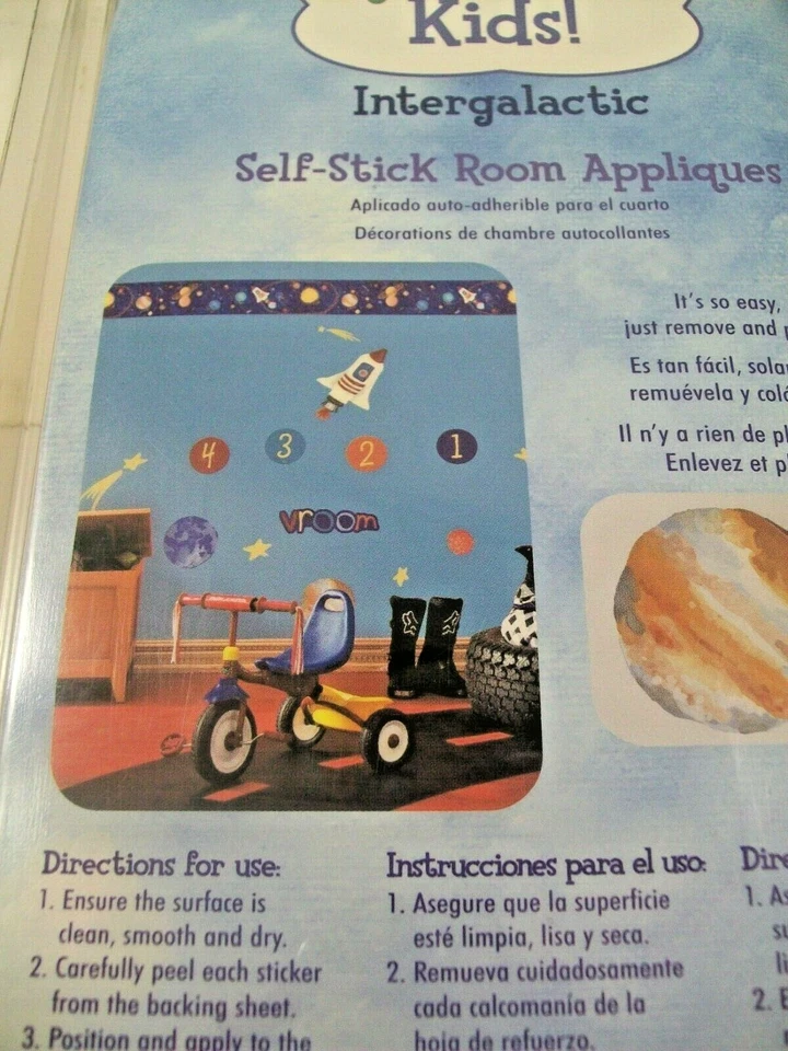 Pegatinas de pared autoadhesivas para decoración infantil, "solo para niños" intergalácticas, 15 precortadas Foto 2 de 4
