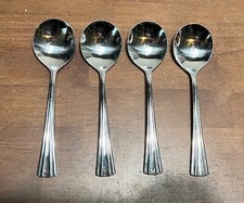 Reed  Barton Stainless Flatware BROOKSHIRE Set of 4 Round Bowl Soup Spoons