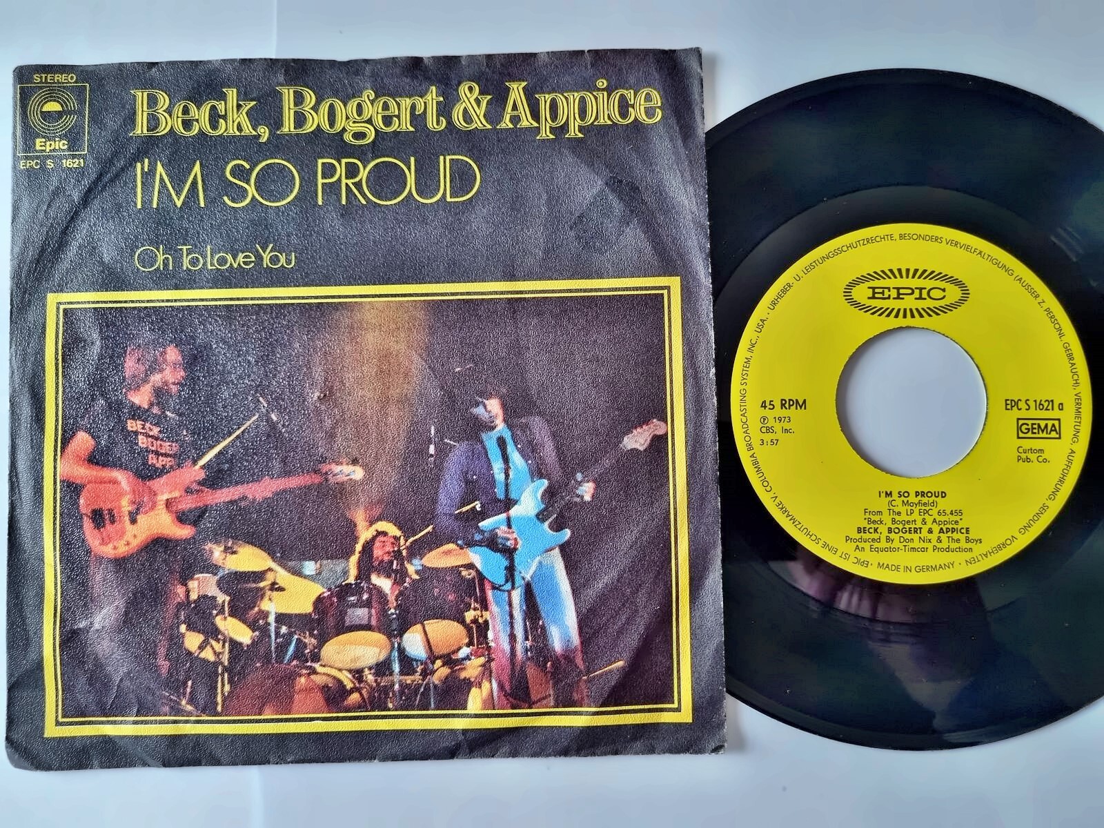 Beck, Bogert & Appice - I'm so proud 7'' Vinyl Germany
