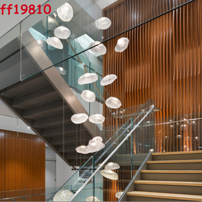Villa Staircase Chandeliers Duplex Loft apartments Irregular Glass Cloud Lights