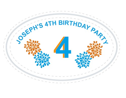 LABEL PERSONALIZED PARTY HAPPY BIRTHDAY BOY STICKER DIFFERENT SIZES CUMPLEAÑOS - Picture 11 of 14
