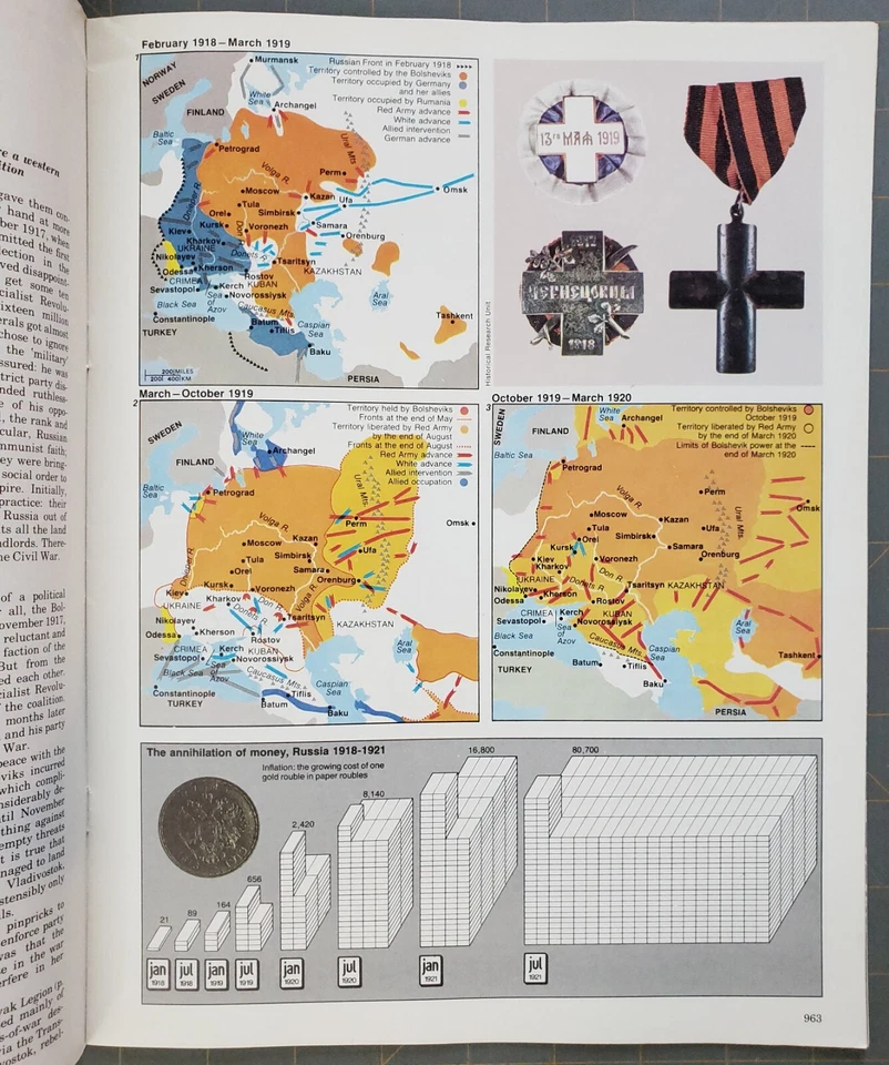 1970 History Of the 20th Century Magazine Survival Of Bolshevik Russia Issue #35 - Image 4 of 4