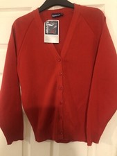 BRANDNEUE BANNER 50/50 ROTE SCHULSTRICKJACKE GRÖSSE 34 Zoll BRUSTUMFANG