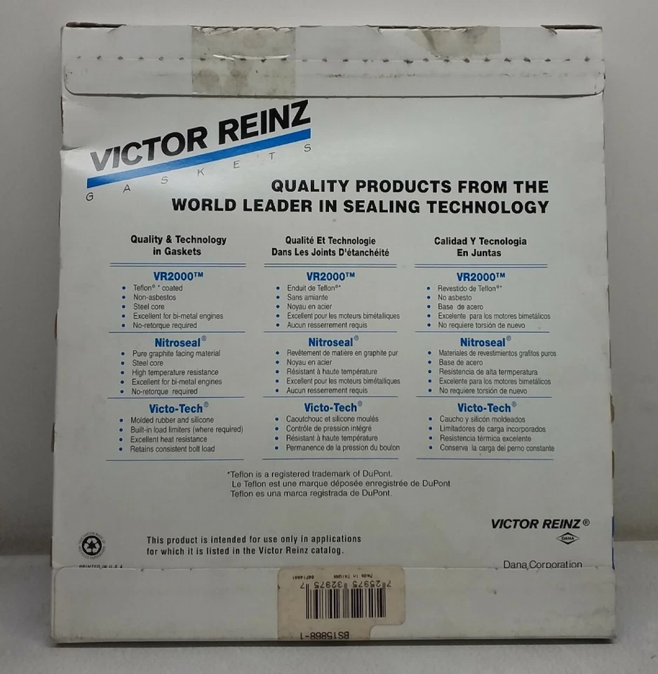 Conjunto de junta de rolamento principal do motor automotivo JV547 Victor Reinz BS15868-1 - Imagem 3 de 3