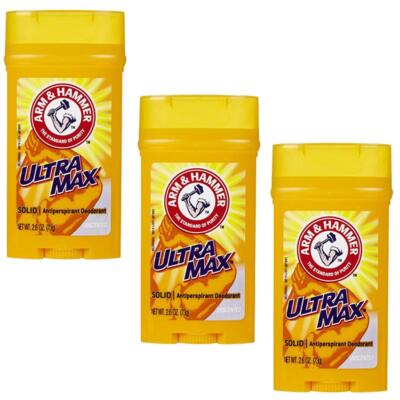 3-New Arm & Hammer Ultramax Invisible Solid Unscented Antiperspirant & Deodorant