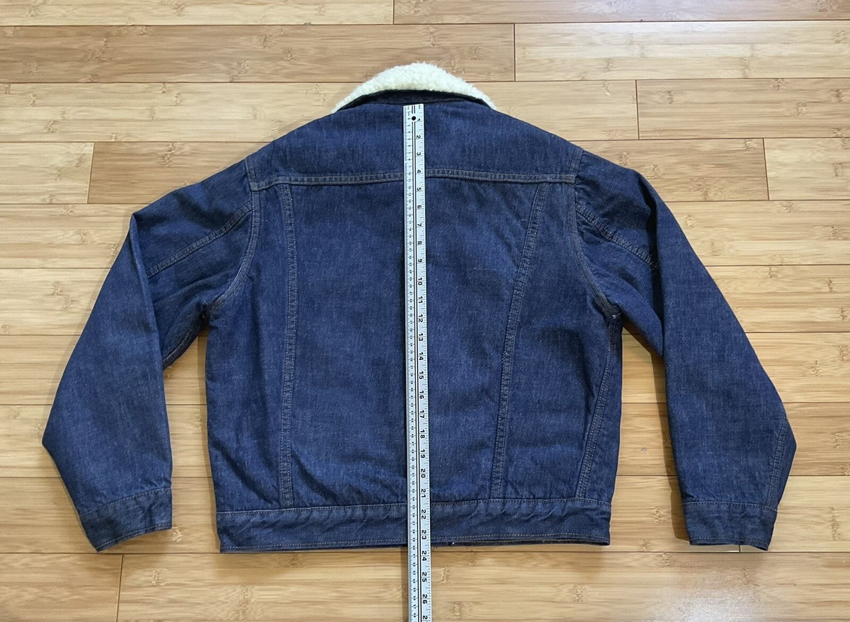 Vtg 60's Sears ROEBUCKS Denim Jacket Mens sz 42 Sherpa Lined Ranch