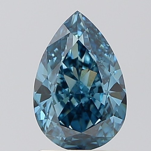Lab Grown IGI Certify Diamond 1.67 Ct Pear Fancy Vivid Blue VS1 For Ring - Picture 2 of 8