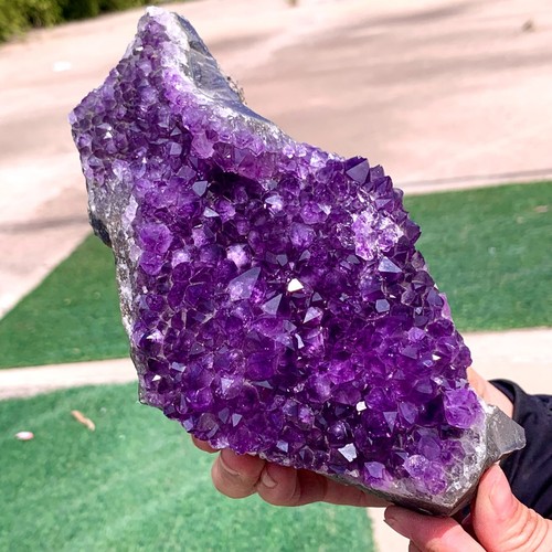 2.65LB Natural Amethyst geode quartz cluster crystal specimen Healing